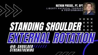 Standing Banded Shoulder External Rotation at 0