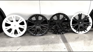 Model Y 19" Gemini Wheel Cover Replacements - Black & White