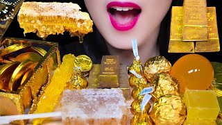 ASMR GOLD FOOD⭐️GOLD BAR, GOLD CHOCOLATE, HONEYCOMB 황금 디저트 골드바, 황금 초콜릿, 락캔디, 벌집 REAL EATING SOUNDS