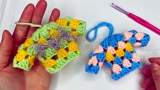 Crochet Mini Granny Stitch Sweater | Christmas ornaments