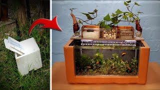 Amazing Ideas With Cement and Styrofoam For You - Recycle Styrofoam Box Into Aquarium