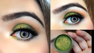 Green Bridal Eye Makeup  | Green glitter Smokey eye makeup tutorial | muslim/indian bridal makeup