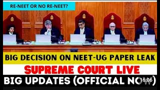 RENEET OR NO RENEET | SUPREME COURT LIVE HEARING ON NEET 2024 PAPER LEAK CASE |