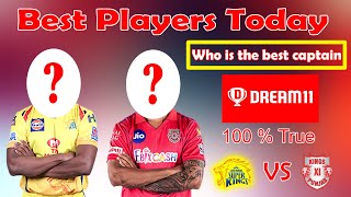 IPL 2020 - CSK vs KXIP | Today's Best Players | Dream 11 Team Prediction