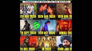 Release Dates #pushpa2therule #stree2 #devara #doubleismart #singhamagain #border2 #jigra #shorts