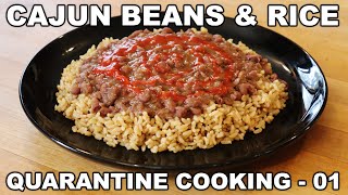 Vegetarian Cajun Red Beans and Rice Recipe - Quarantine Cooking with shelf stable ingredients