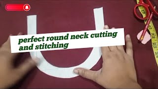 How to sew perfect round neck for beginners || tips and tricks#cuttingskills #stitchinpinpoint