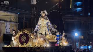 Procesión de Jesús Nazareno de las Tres Potencias y Virgen de Dolores, a un costado de La Merced.