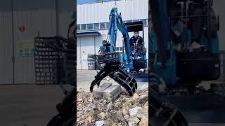 OULIDE minidigger with logging attachment 1.6 ton excavator SY17-6 with 360° roatary log grapple