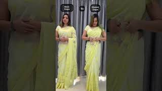 No pallu drape/ basic drape without pleating/ summer saree draping