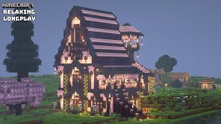 Rainy Cherry Blossom Starter House - Cozy Cottage Minecraft Relaxing Longplay ( No Commentary ) 1.20