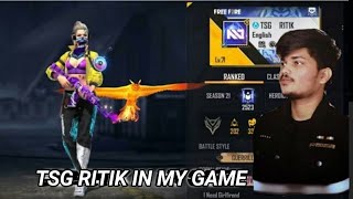 V BADGE PLAYER IN MY GAME TSG RITIK (FREE FIRE) #tsg #desigamer