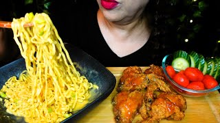 ASMR Cheesy Noodles, Crispy Fried Chicken | Eating Sounds | No Talking | ASMR Eating Show