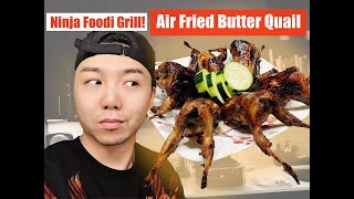 AIR FRYING GAME BIRD [QUAIL] IN NINJA FOODI GRILL!  CRISPY DELICIOUS ASIAN STYLE!