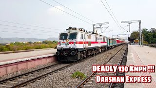 DEADLY 130 Kmph !!! DARSHAN Express Royapuram WAP7 Attacks Kelve Road