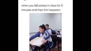 When you dream of falling while sleeping in class😂