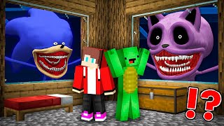 JJ and Mikey HIDE from THE CATNAP TAPES and THE SONIC TAPES in Minecraft Maizen