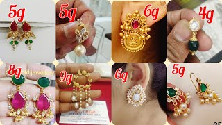 Latest and unique gold earring designs with weight and price |gold dailywear earrings with price