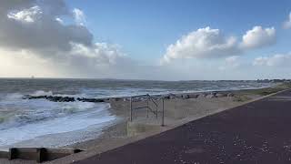 Lee-On-Solent seafront during Storm Eunice.