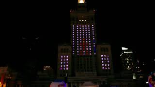 Illumination for the 60th anniversary of the Palace of Culture and Science in Warsaw.