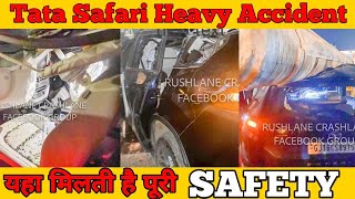 Tata Safari Heavy Accident 😱 यहा मिलती है आपको पूरी 5 ⭐ Safety 😊 #tatasafaricrashed #ytshorts