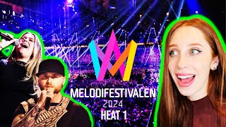 LET'S REACT TO MELODIFESTIVALEN HEAT 1 // SMASH INTO PIECES &LISA AJAX  (SWEDEN EUROVISION 2024)