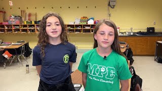 Myrtle Place Elementary School Students deliver the Weather in French