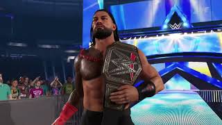 WWE 2K23 | The Tribal Chief Roman Reigns Double Title Full Entrance  2k23