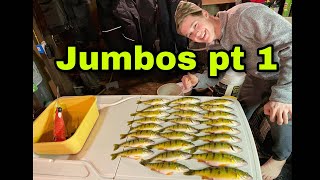 Northern Minnesota Ice Fishing For Jumbo Perch! ( part 1 )