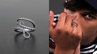 925 silver tentacle wrap ring for men, nautical jewelry by Emmanuela®