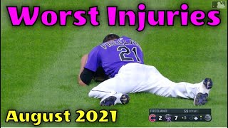 MLB \\ Worst Injuries August 2021 Collab Video With @Baseballinsider