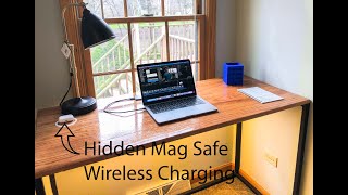 Custom Making a Desk With hidden Mag Safe Wireless Charging And LED Strip Lighting.