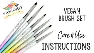 Wildflowers Vegan Brush Set Instructions and Uses for Nail Art