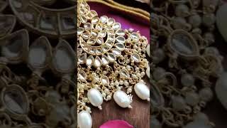 😍 beautiful letest design pearls jwellery #shortsvideo #necklaceset