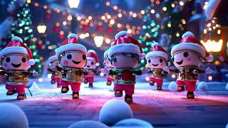 Adorable Christmas Dance Party: Cute Elves in a Magical Winter Wonderland