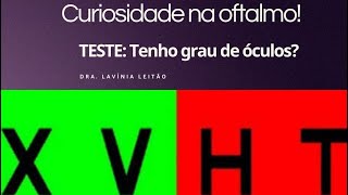 TESTE: tenho grau de óculos?