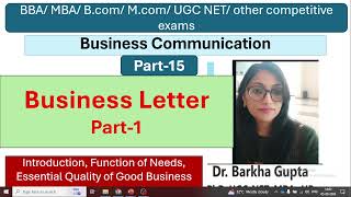 15/ Business Letter in Business Communication/need/ Functions/ Essentials/ BBA/MBA/BCOM/MCOM #barkha