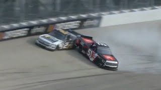 NASCAR truck series Dover, Multi truck crash