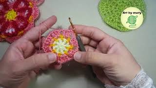 آموزش اسکاج دو لایه گل میخک//part 2 //clove flower crochet