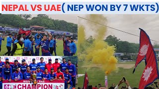 Nepal vs UAE Cricket Highlights || Nepal Wining Moments|| Nepal In Asia Cup 2023 || Huge Croud In TU