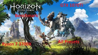 Horizon Zero Dawn 1080p Benchmark | GTX 1070Ti | Ryzen 7 3700X | All presets Patch 1.05