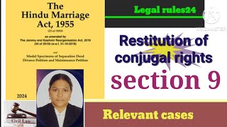 Restitution of conjugal rights section 9 of HMA1955,#viralvideo #trendingvideo #hindumarriageact1955