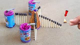 Matchstick Chain Reaction Domino Vs Diwali Crackers Amazing Experiment