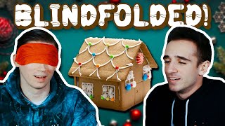 BLINDFOLDED GINGERBREAD HOUSE COMPETITION 3!