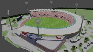 3D Model of Metricon Stadium, Gold Coast low poly