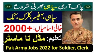 Pak Army Jobs 2022 for Soldier, Clerk (1050 Posts)