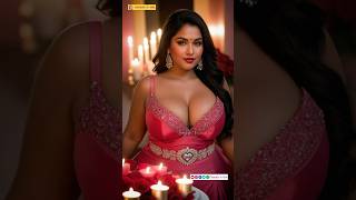 Curvy Plus-Size Indian Girl in Pink Gown | Friday Color of the Day: Pink | AI Model Look Book