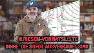 Krisen-Vorratsliste: Was in der Krise sofort ausverkauft ist