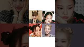 Blackpink members with bun hairstyle 😠 😡 #blackpink #Lisa #jennie #kpop #shorts #viral #fyp #shorts