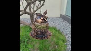 Owl  Shape metal bird feeder